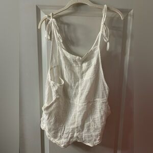 Abercrombie & Fitch White Swim Cover-Up with Tie Straps